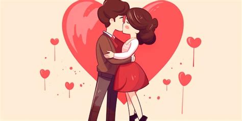 Premium AI Image | cute cartoon couple at valentine day illustration ...