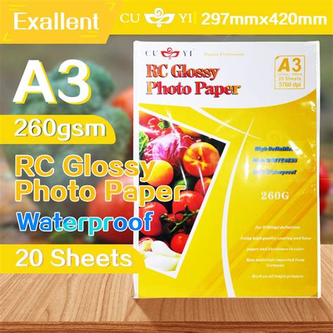 A Cuyi Rc Glossy Photo Paper Gsm Sheets For Picture Shopee