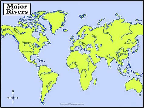 World River Map Pdf In Blank Outline Printable And Labeled