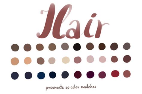 Hair Procreate Color Palettes Graphic By Wanida Toffy Creative Fabrica