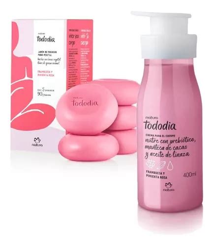 Natura Kit Frambuesa Y Pimienta Rosa Hidratante Jabones Env O Gratis