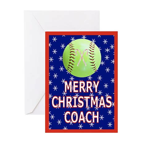 Christmas Softball Coach Greeting Card by TrevorsStore