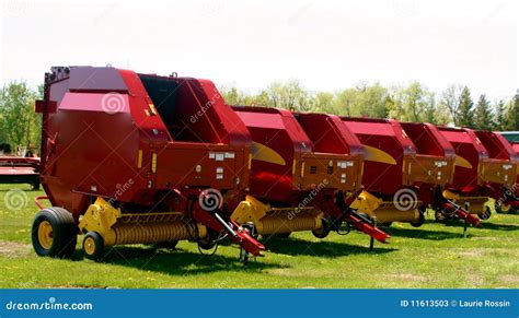 Hay baling machinery stock image. Image of iron, farmstead - 11613503