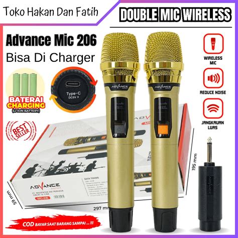 Jual Advance MIC 202 MIC 203 Profesional 2 Mic Wireless Microphone