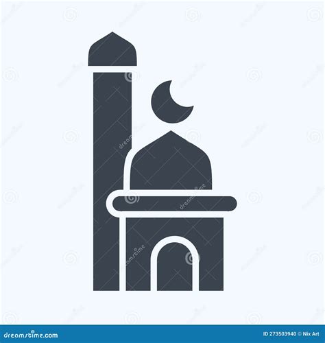 Icon Mosque Related To Eid Al Fitr Symbol Islamic Ramadhan Stock