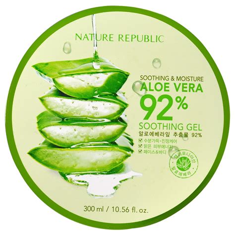 NATURE REPUBLIC Moisturizing Aloe Vera 92 Soothing Gel 10 56 Fl Oz