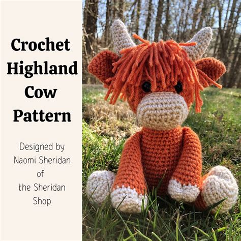 Crochet Highland Cow Pattern Highland Coo Pattern Etsy Uk