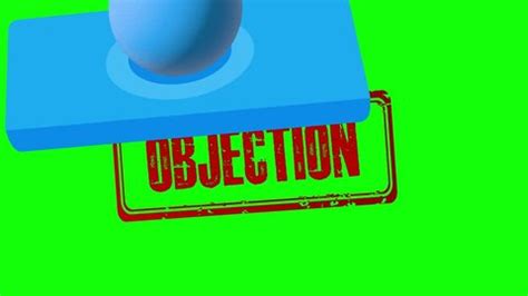 objection rubber stamp animation green screen stock footage video
