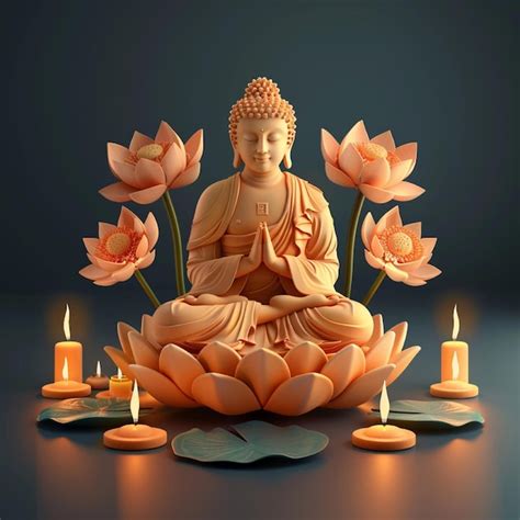 Premium Photo Happy Vesak Day Celebration Of Buddhas Birthday In May