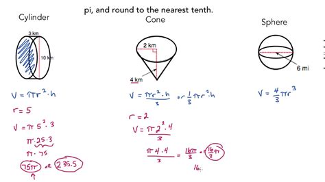 Volume Of Cone Cylinder Sphere