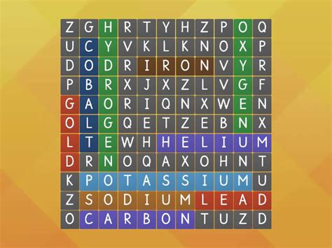 Elements Of The Periodic Table Ca A Palavras