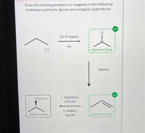 Solved Draw The Missing Products Or Reagents In The Chegg