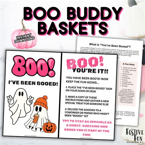 Boo Basket Printable Sign Bundle, Surprise Halloween Fall Gift Boxes