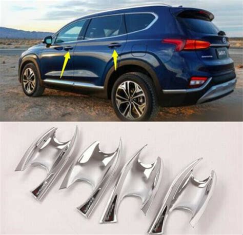 For Hyundai Santa Fe Abs Chrome Door Handle Bowl Trim Cover