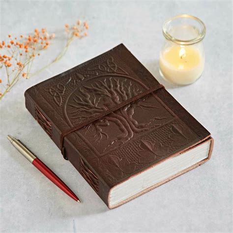 Handmade Tree Of Life Leather Journal By Paper High