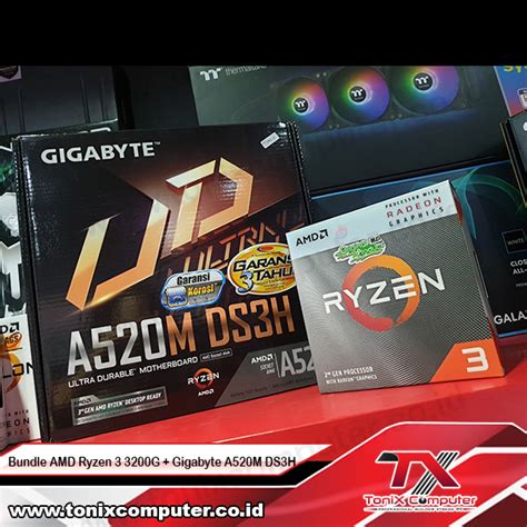 Paket Bundle Amd Ryzen 3 3200g Gigabyte A520m Ds3h Tonix Computer