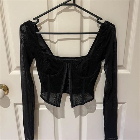 Glassons Black Lace Corset Size Xs Some Marks On Depop