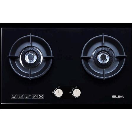 ELBA GAS HOB EGH N8822G BK 2 X TRIPLE RING BURNERS 5 0kW 76CM