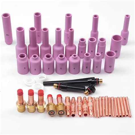 50pcsset Durable Tig Welding Torch Stubby Tig Gas Lens Kit For Sr Wp17 Mayitr Welding