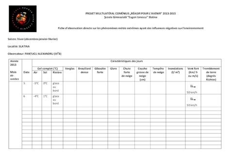 PDF Fiche D Observation Climat Hiver Exemple DOKUMEN TIPS