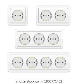 Different Type Power Socket Set Vector Stock Vector Royalty Free