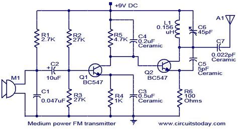 Medium power FM transmitter circuit