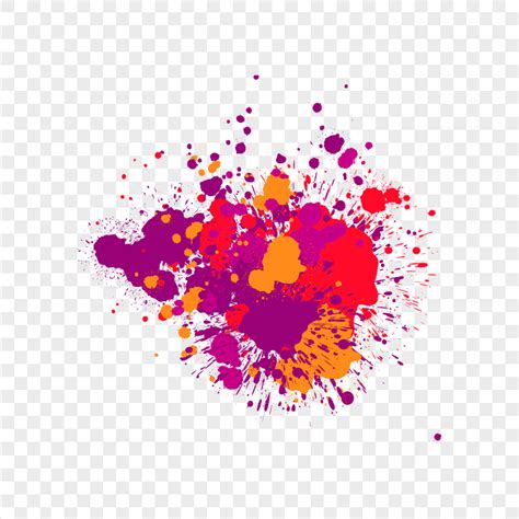 Hd Purple Red And Yellow Paint Splash Effect Transparent Png Citypng