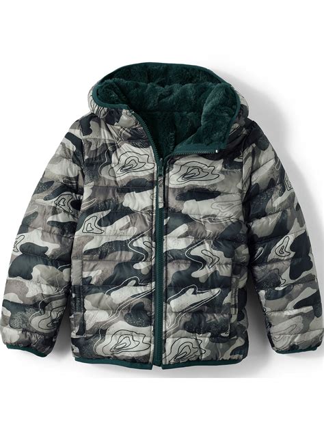 Lands' End Kids Reversible Insulated Fleece Jacket - Walmart.com