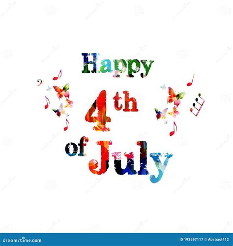 Happy 4th Of July Calligraphy Lettering Isolated Vector Illustration