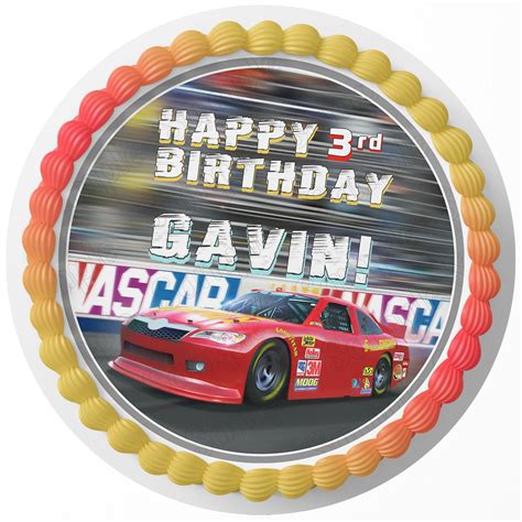 Nascar Rd Edible Cake Toppers Round Ediblecakeimage