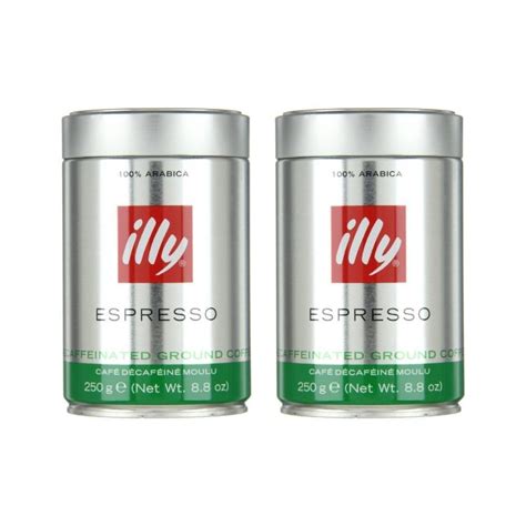 Illy Caffe Decaffeinated Ground Coffee Medium Roast Green Band