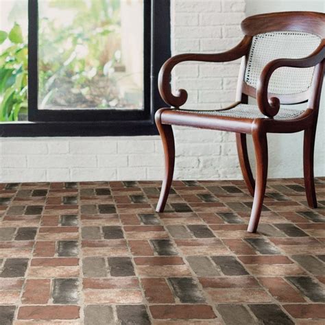 FloorPops Harvard Brick Red 12 In X 12 In Peel And Stick Virgin