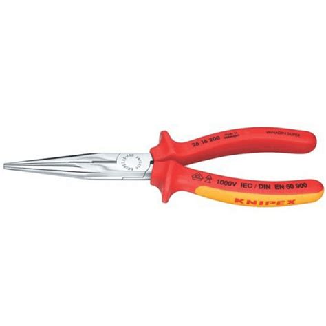 Knipex Snipe Nose Side Cutting Pliers Chrome Plated Insulated