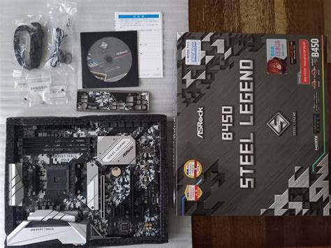 【やや傷や汚れあり】【自作pc・中古・動作品】asrockのatxマザーボード「b450 Steel Legend」（am4）【win10認証