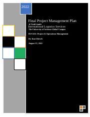 BUS 633 Finaly Project Managment Plan Docx 2022 Final Project