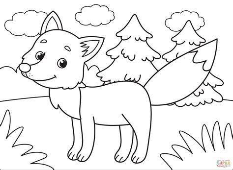 Fox coloring page | Free Printable Coloring Pages