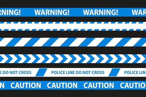 Premium Vector Danger Caution And Warning Seamless Tapes Blue