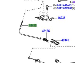 Toyota Auris Hybrid Cable Assy Parking Brake No Toyota