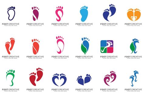 set of Foot logo design