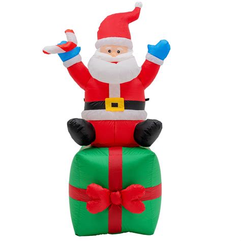 The Holiday Aisle® Foot Christmas Inflatable Santa Claus Outdoor