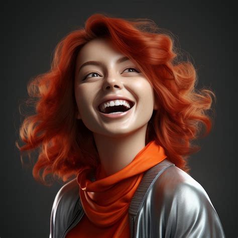 Premium Ai Image A Woman With Red Hair Is Smiling