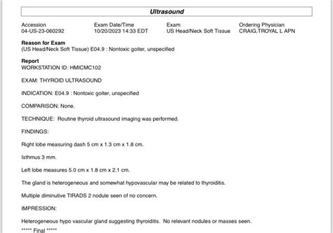 Ultrasound of Thyroid Results… : r/Hashimotos