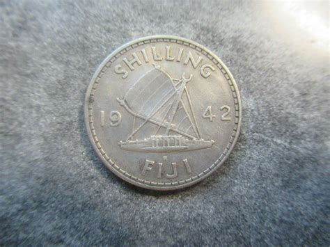 Fiji Outrigger S Kgvi Shilling Silver Coin