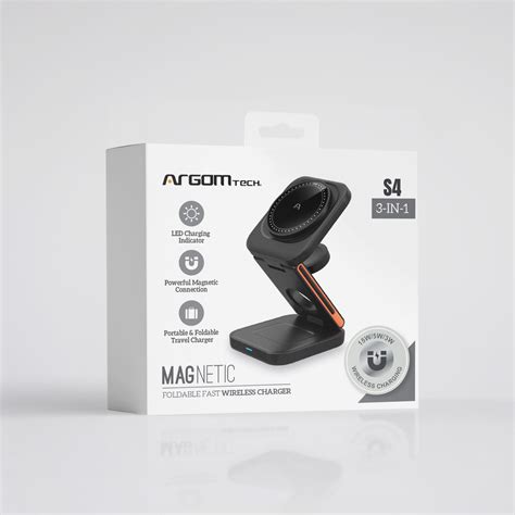 Wireless Fast Charger 3 in 1 Foldable Stand MAGNETIC S4 - www.argomtech.com