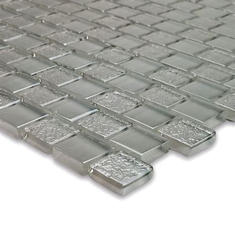 Gray 1 X 1 Glass Mosaic Tile Ss82323k2 Signature Series Aquablu Mosaics