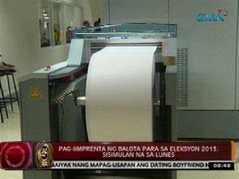 24 Oras Pag Iimprenta Ng Balota Para Sa Eleksyon 2013 Sisimulan Na Sa