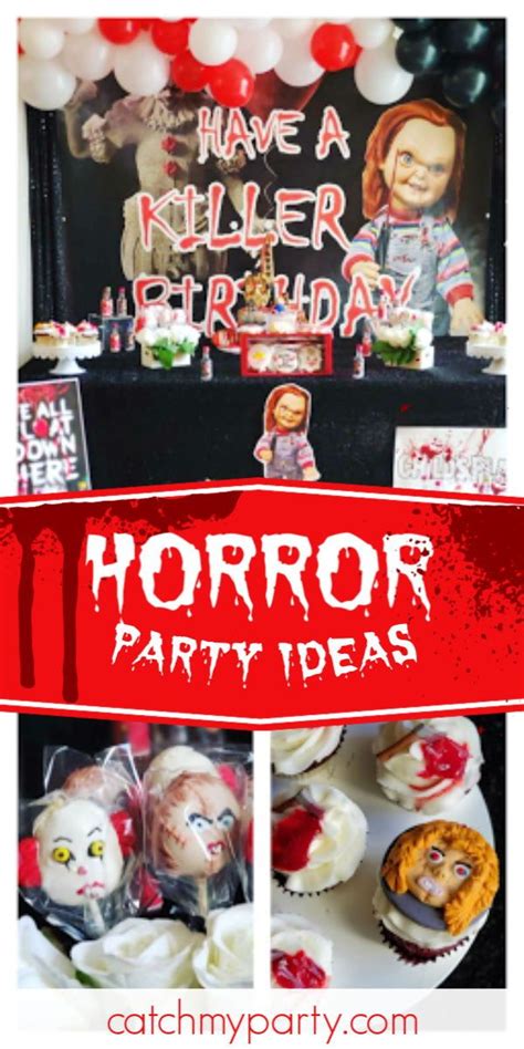 Check Out This Scary Horror Birthday Party The Cake Pops Are So Cool See More Party Ideas And