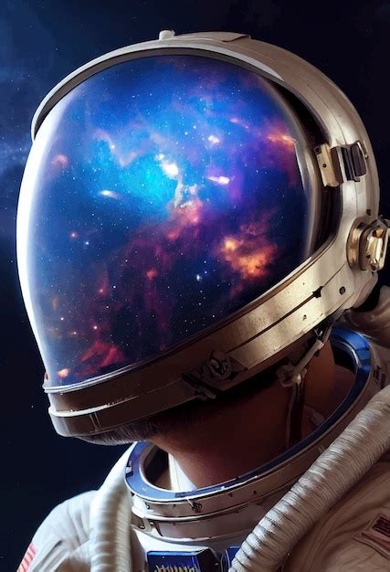 Premium Photo Astronaut In Space And In The Reflection Of His Helmet