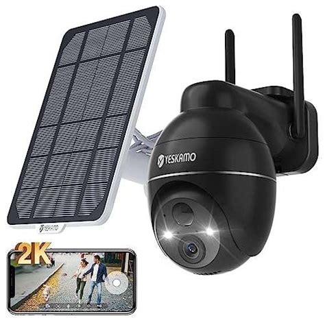 Caméra de surveillance extérieure YESKAMO 2K solaire wifi 360