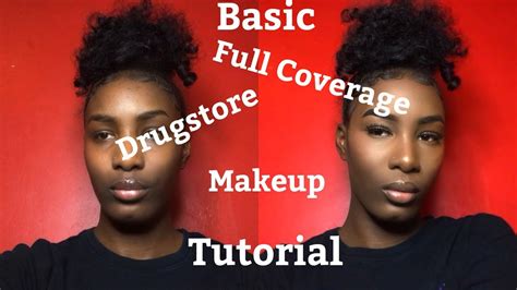 Basic Full Coverage Drugstore Makeup Tutorial Dark Skin Crystal Tiya